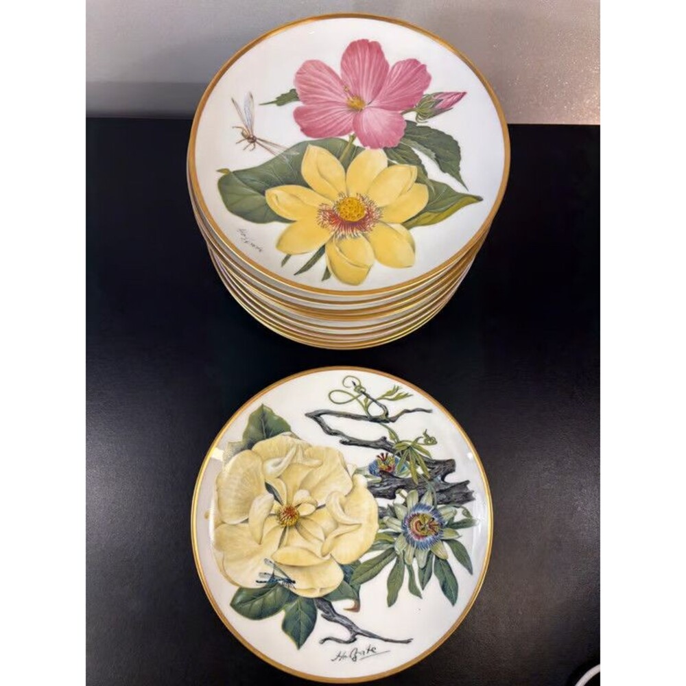 Franklin Porcelain Sierra Club Flowers of American Wilderness 12 Plate Set 1978